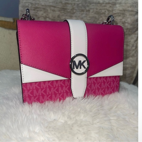 Michael Kors Fuchsia and White Crossbody Bag - Picture 1 of 4